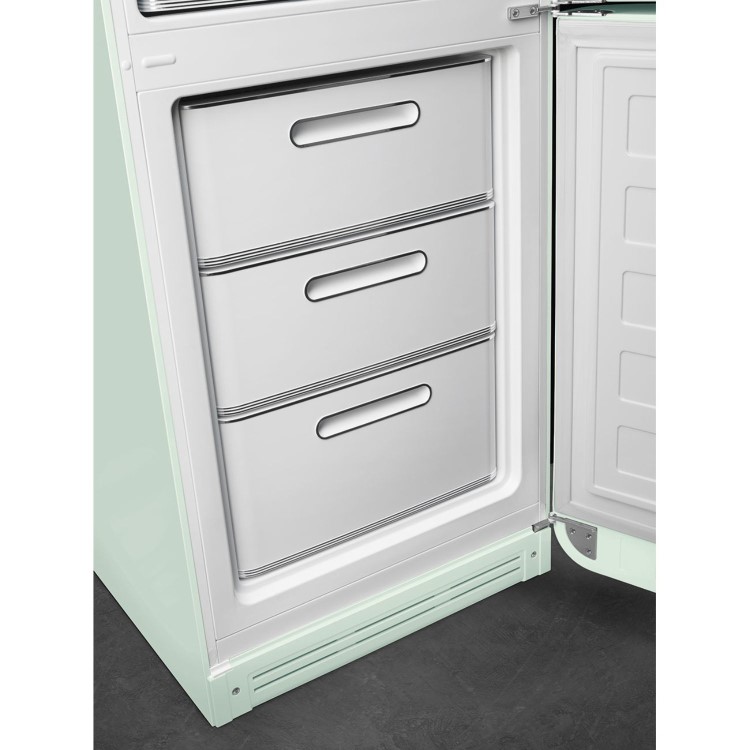 Smeg 331 Litre Fifties Style Right Hand Hinge 70/30 Fridge Freezer - Pastel Green