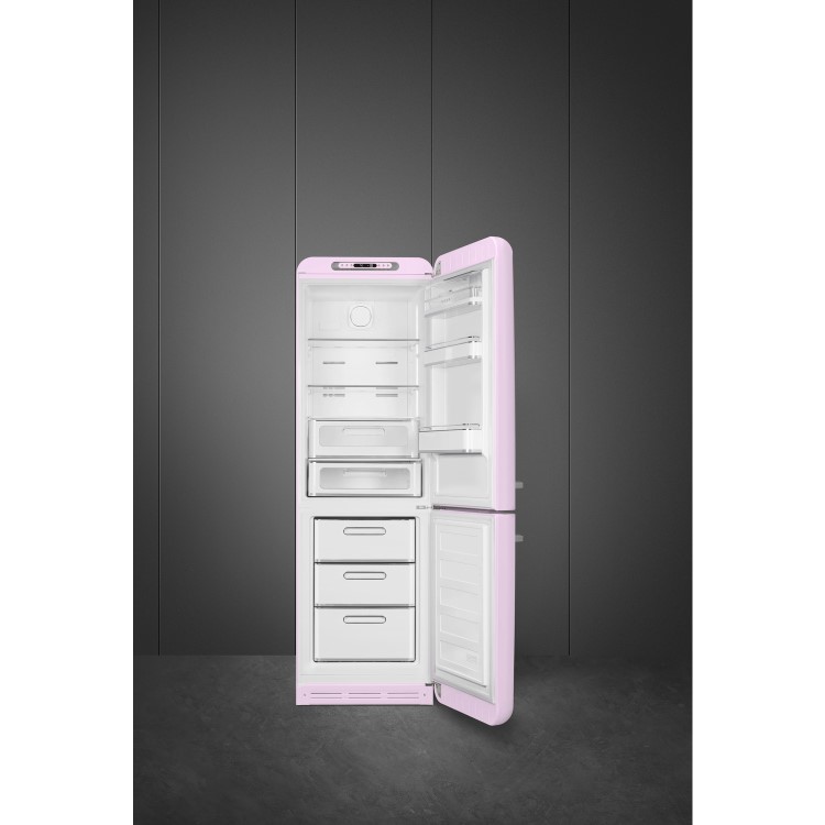 Smeg FAB32RPK3UK 50s Style Frost Free Right Hand Hinge Freestanding Fridge Freezer - Pink