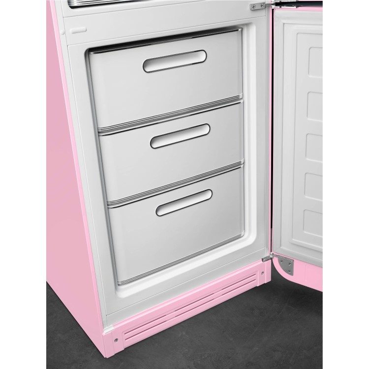 Smeg 331 Litre Fifties Style Right Hand Hinge 70/30 Fridge Freezer - Pink
