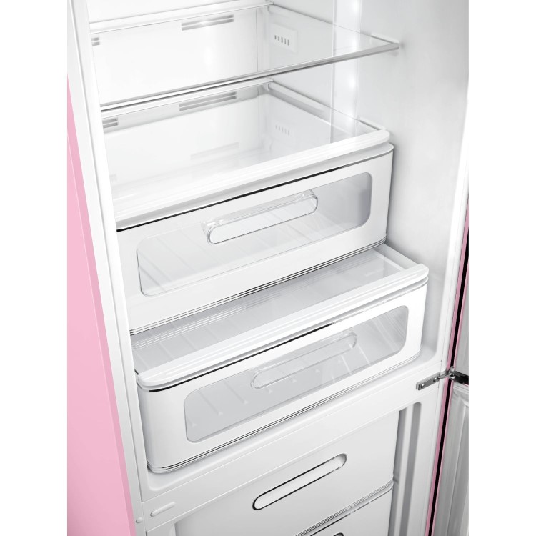 Smeg 331 Litre Fifties Style Right Hand Hinge 70/30 Fridge Freezer - Pink
