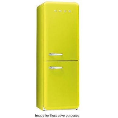 Smeg FAB32YVE 50s Style Left Hand Hinged Freestanding Fridge Freezer in Lime Green