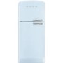 Smeg FAB50LPB Fifties Style 80cm Wide Left Hand Hinge Freestanding Fridge Freezer - Pastel Blue