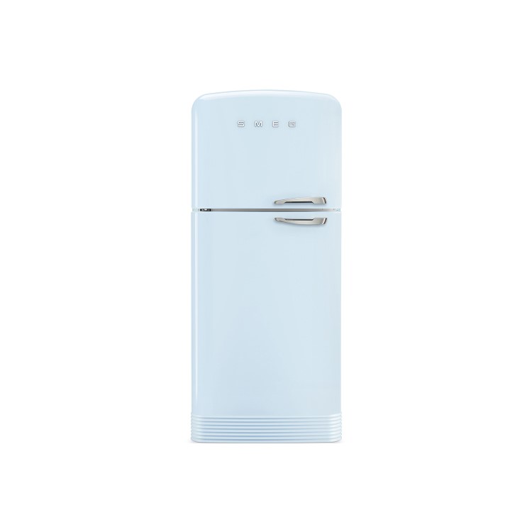 Smeg FAB50LPB Fifties Style 80cm Wide Left Hand Hinge Freestanding Fridge Freezer - Pastel Blue