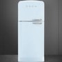 Smeg FAB50LPB Fifties Style 80cm Wide Left Hand Hinge Freestanding Fridge Freezer - Pastel Blue