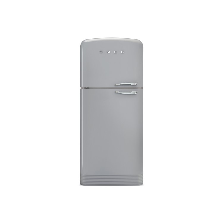Smeg FAB50LSV Fifties Style 80cm Wide Left Hand Hinge Freestanding Fridge Freezer - Silver