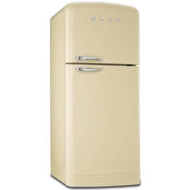 Smeg FAB50P Cream 50s Style 80.4 cm Right Hand Hinge Freestanding Fridge Freezer