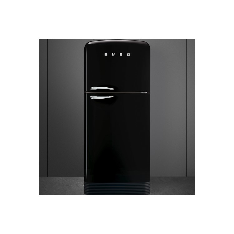 Smeg FAB50RBL Fifties Style 80cm Wide Right Hand Hinge Freestanding Fridge Freezer - Black
