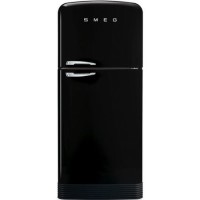 Smeg FAB50RBL Fifties Style 80cm Wide Right Hand Hinge Freestanding Fridge Freezer - Black