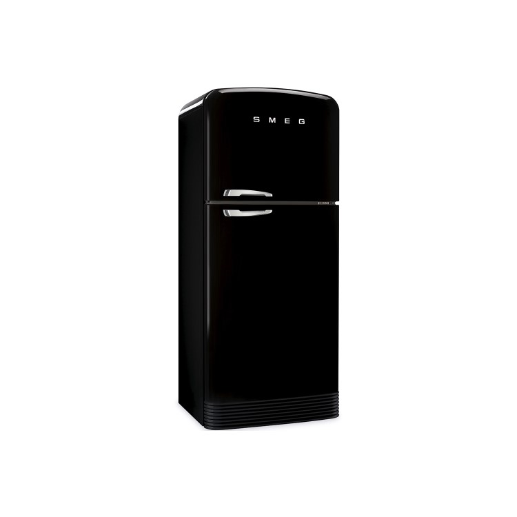 Smeg FAB50RBL Fifties Style 80cm Wide Right Hand Hinge Freestanding Fridge Freezer - Black