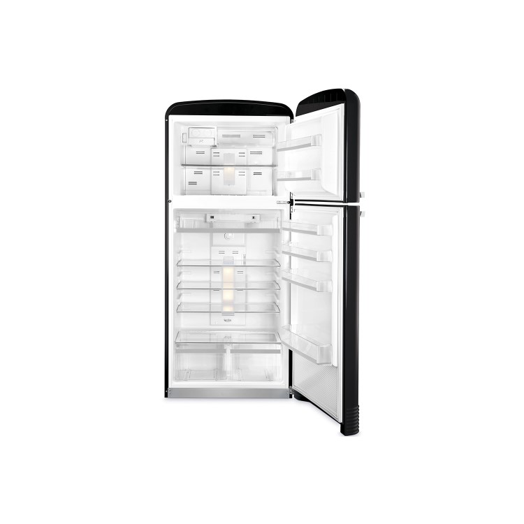 Smeg FAB50RBL Fifties Style 80cm Wide Right Hand Hinge Freestanding Fridge Freezer - Black