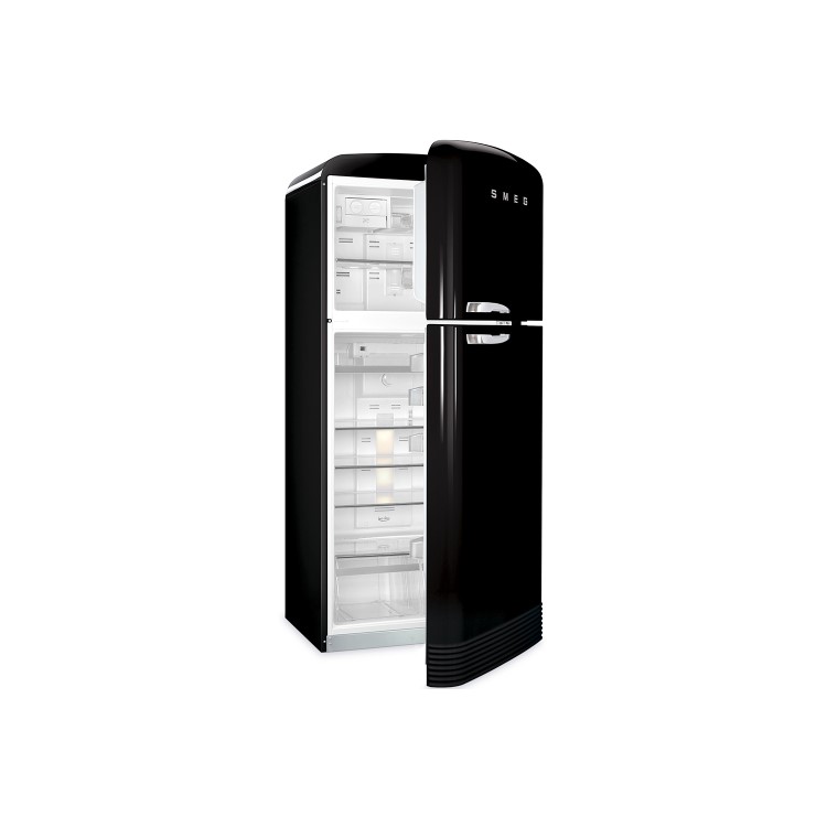 Smeg FAB50RBL Fifties Style 80cm Wide Right Hand Hinge Freestanding Fridge Freezer - Black