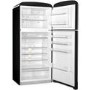 Smeg FAB50RBL Fifties Style 80cm Wide Right Hand Hinge Freestanding Fridge Freezer - Black