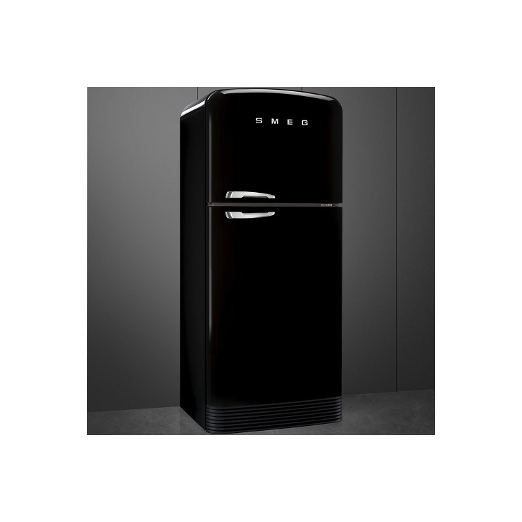 Smeg FAB50RBL Fifties Style 80cm Wide Right Hand Hinge Freestanding Fridge Freezer - Black