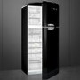 Smeg FAB50RBL Fifties Style 80cm Wide Right Hand Hinge Freestanding Fridge Freezer - Black