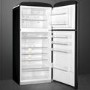 Smeg FAB50RBL Fifties Style 80cm Wide Right Hand Hinge Freestanding Fridge Freezer - Black