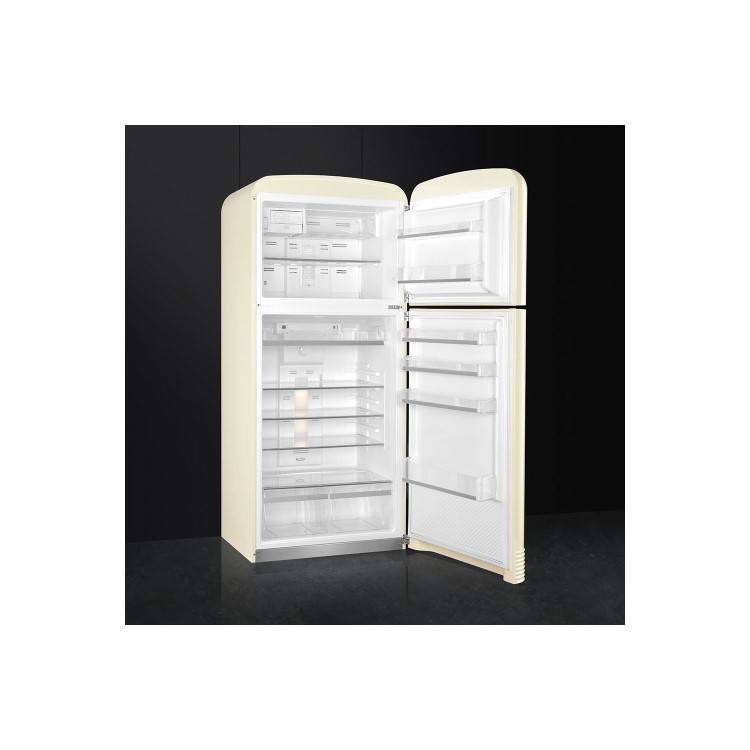 Smeg FAB50RCR Cream 50s Style 80.4 cm Right Hand Hinge Freestanding Fridge Freezer
