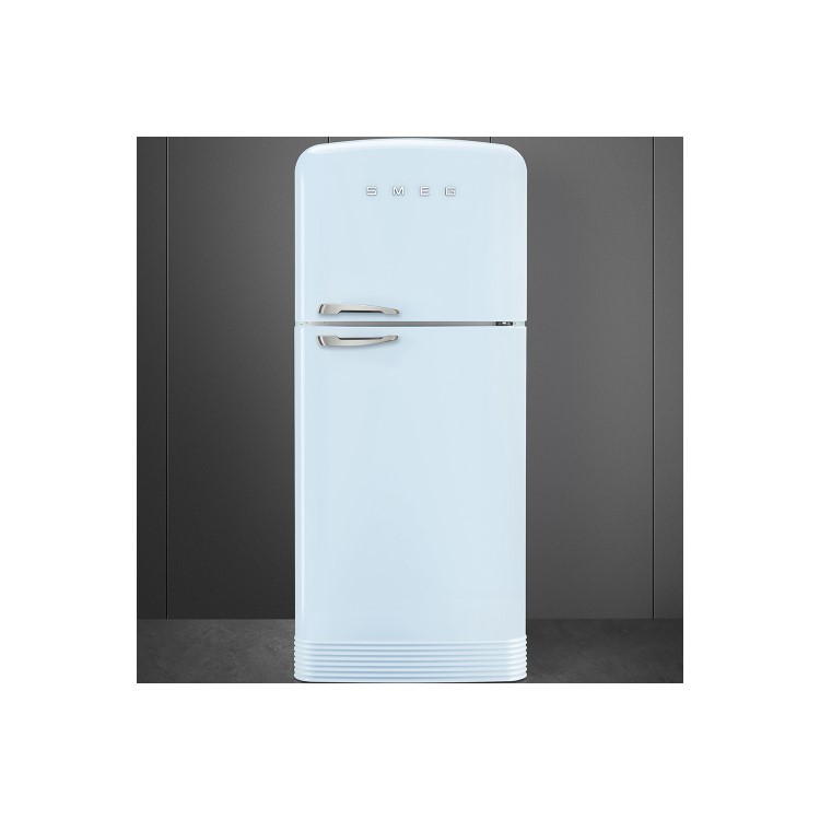 Smeg FAB50RPB Fifties Style 80cm Wide Right Hand Hinge Freestanding Fridge Freezer - Pastel Blue