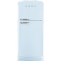 Smeg FAB50RPB Fifties Style 80cm Wide Right Hand Hinge Freestanding Fridge Freezer - Pastel Blue