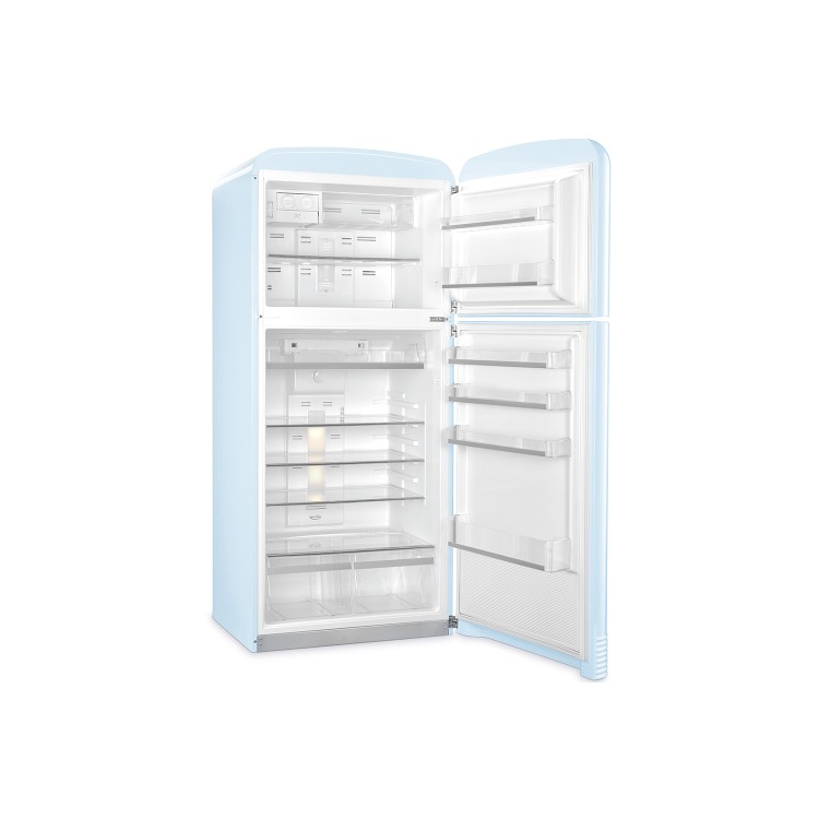 Smeg FAB50RPB Fifties Style 80cm Wide Right Hand Hinge Freestanding Fridge Freezer - Pastel Blue