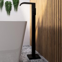Black Freestanding Bath Filler Mixer Tap - Falls Black Freestanding Bath Filler Mixer Tap - Falls