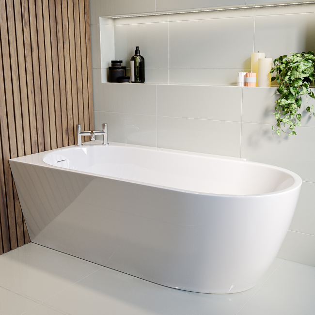 Freestanding Single Ended Left Hand Corner Bath 1650 x 780mm Faro FARO1650LH Appliances Direct