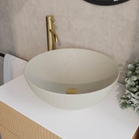 Beige Unglazed Round Countertop Basin 410mm - Fawn Beige Unglazed Round Countertop Basin 410mm - Fawn