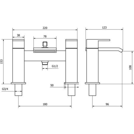 Toniche Bath Filler Mixer Tap