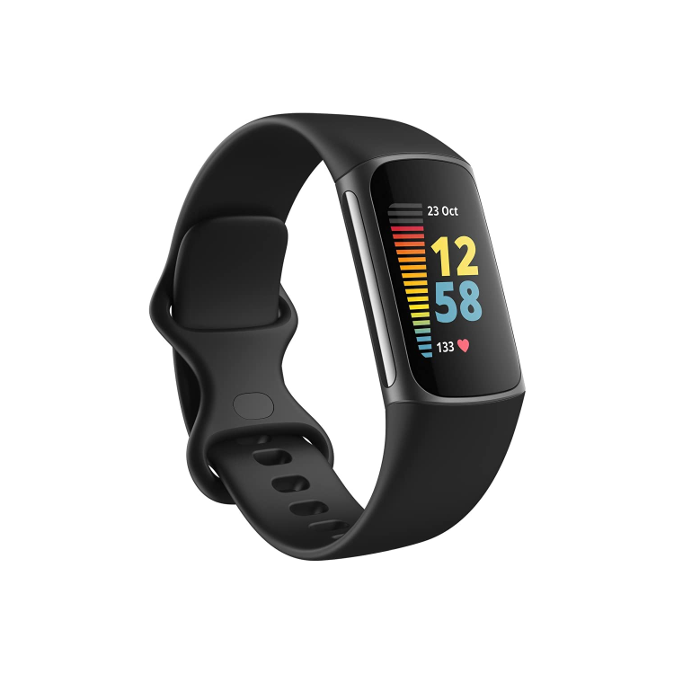 Fitbit Charge 5 Graphite and Black Stainless Steel Fitness Tracker