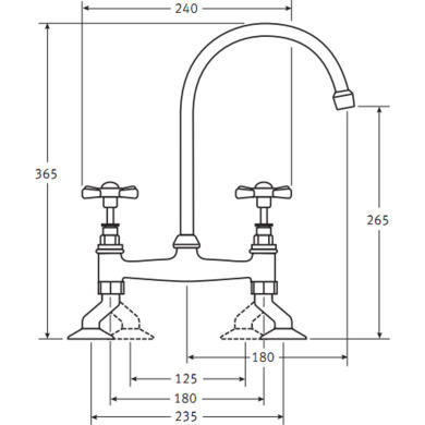 Franke FBTCH Bridge Tap in Chrome