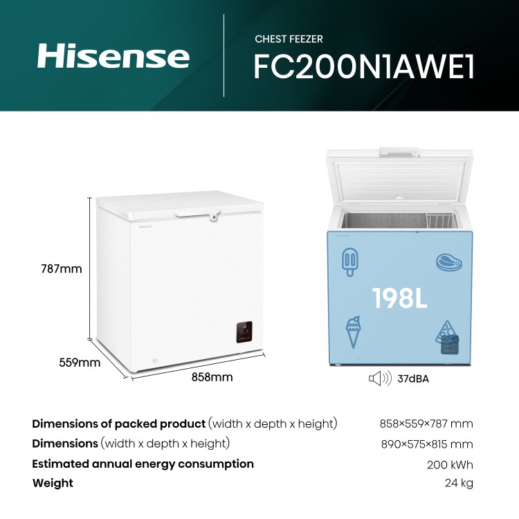 Hisense 198L Chest Freezer - White