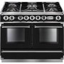 Falcon 79920 Continental 1092 110cm Dual Fuel Range Cooker - Black And Chrome - Gloss Pan Stands