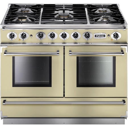 Falcon 79530 Continental 1092 110cm Dual Fuel Range Cooker - Ivory And Chrome - Matt Pan Stands