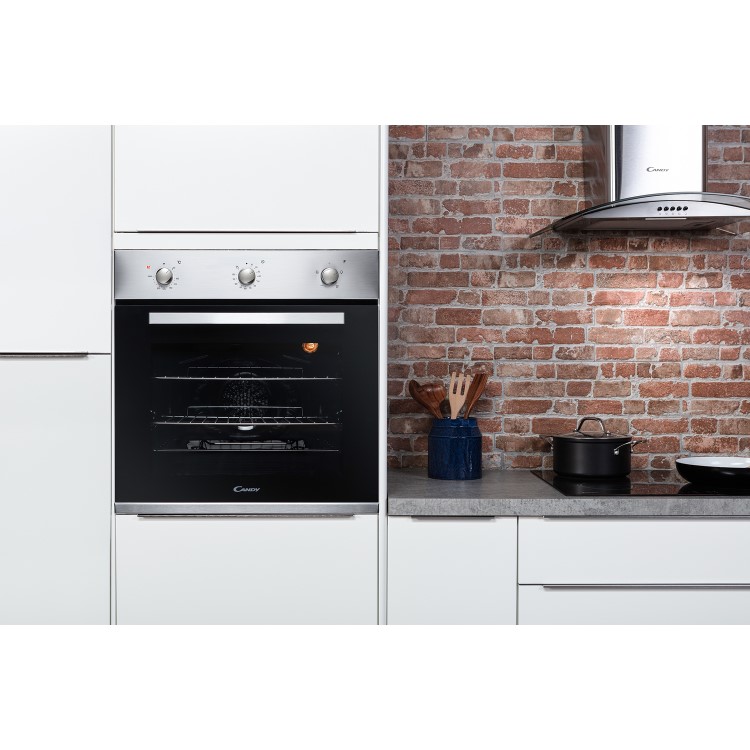 Refurbished Candy FCP403XE 60cm Single Built In Electric Oven Stainless Steel