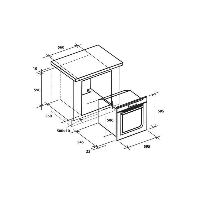 Candy FCS605X 65L Fan-assisted Single Electric Oven - Stainless Steel