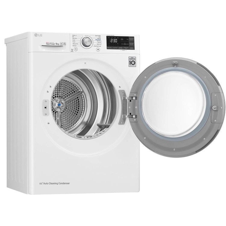 LG FDJ608W 8kg Freestanding EcoHybrid Tumble Dryer With Heat Pump - White