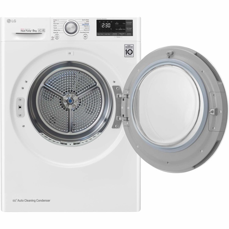 LG FDJ608W 8kg Freestanding EcoHybrid Tumble Dryer With Heat Pump - White