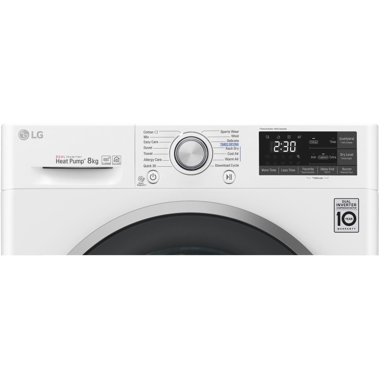 LG FDJ608W 8kg Freestanding EcoHybrid Tumble Dryer With Heat Pump - White