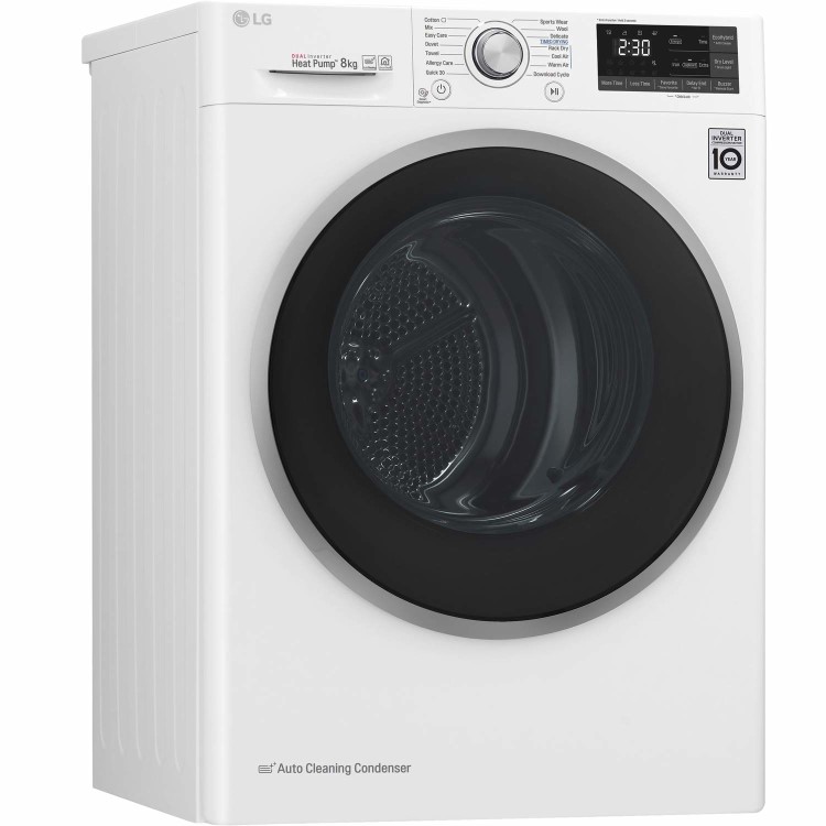 LG FDJ608W 8kg Freestanding EcoHybrid Tumble Dryer With Heat Pump - White