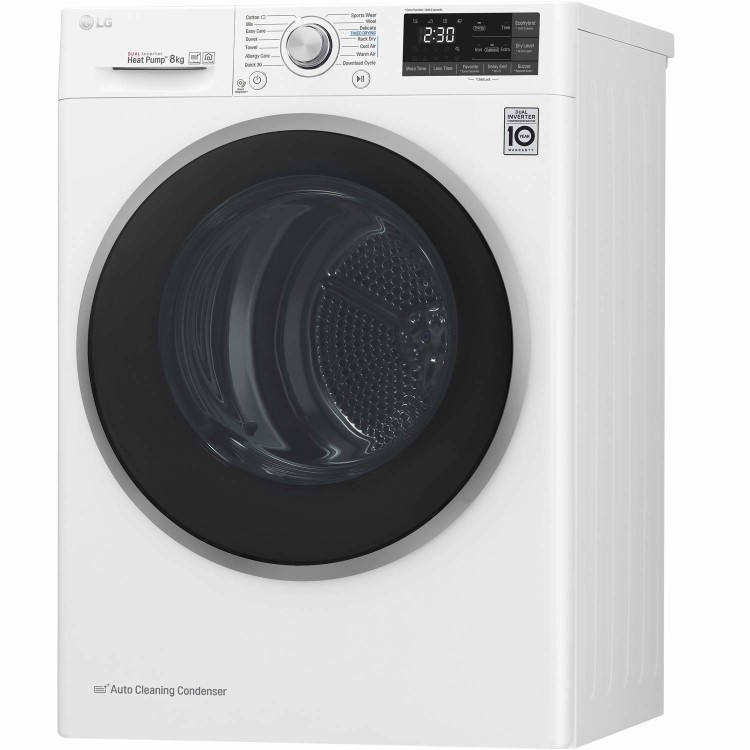 LG FDJ608W 8kg Freestanding EcoHybrid Tumble Dryer With Heat Pump - White