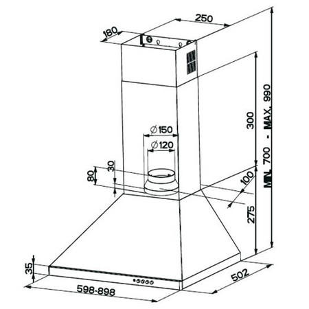 Franke FDL664XS Decorative 60cm Chimney Hood in Stainless steel