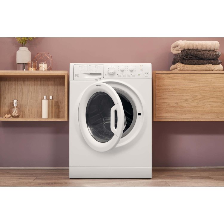 GRADE A2 - Hotpoint FDL754P 7kg Wash 5kg Dry Freestanding Washer Dryer - Polar White