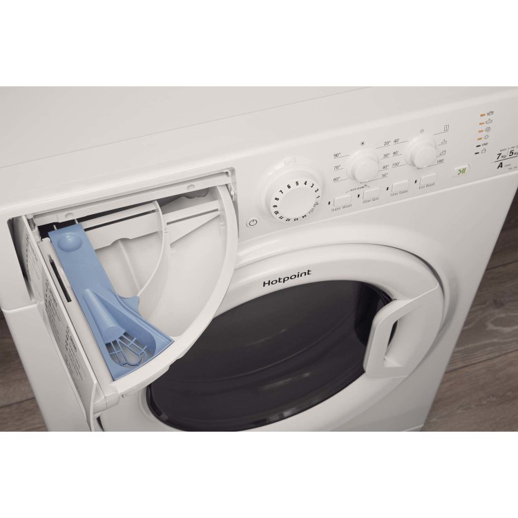 GRADE A2 - Hotpoint FDL754P 7kg Wash 5kg Dry Freestanding Washer Dryer - Polar White