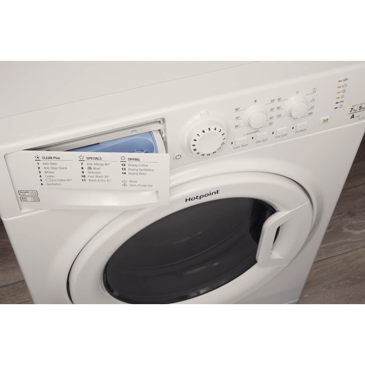 GRADE A2 - Hotpoint FDL754P 7kg Wash 5kg Dry Freestanding Washer Dryer - Polar White