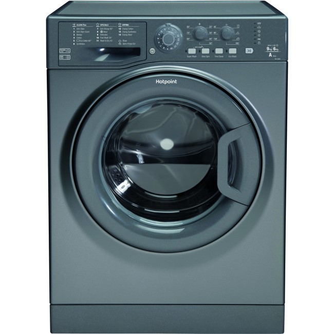 HOTPOINT FDL9640G Aquarius 9kg Wash 6kg Dry 1400rpm Freestanding Washer Dryer - Graphite