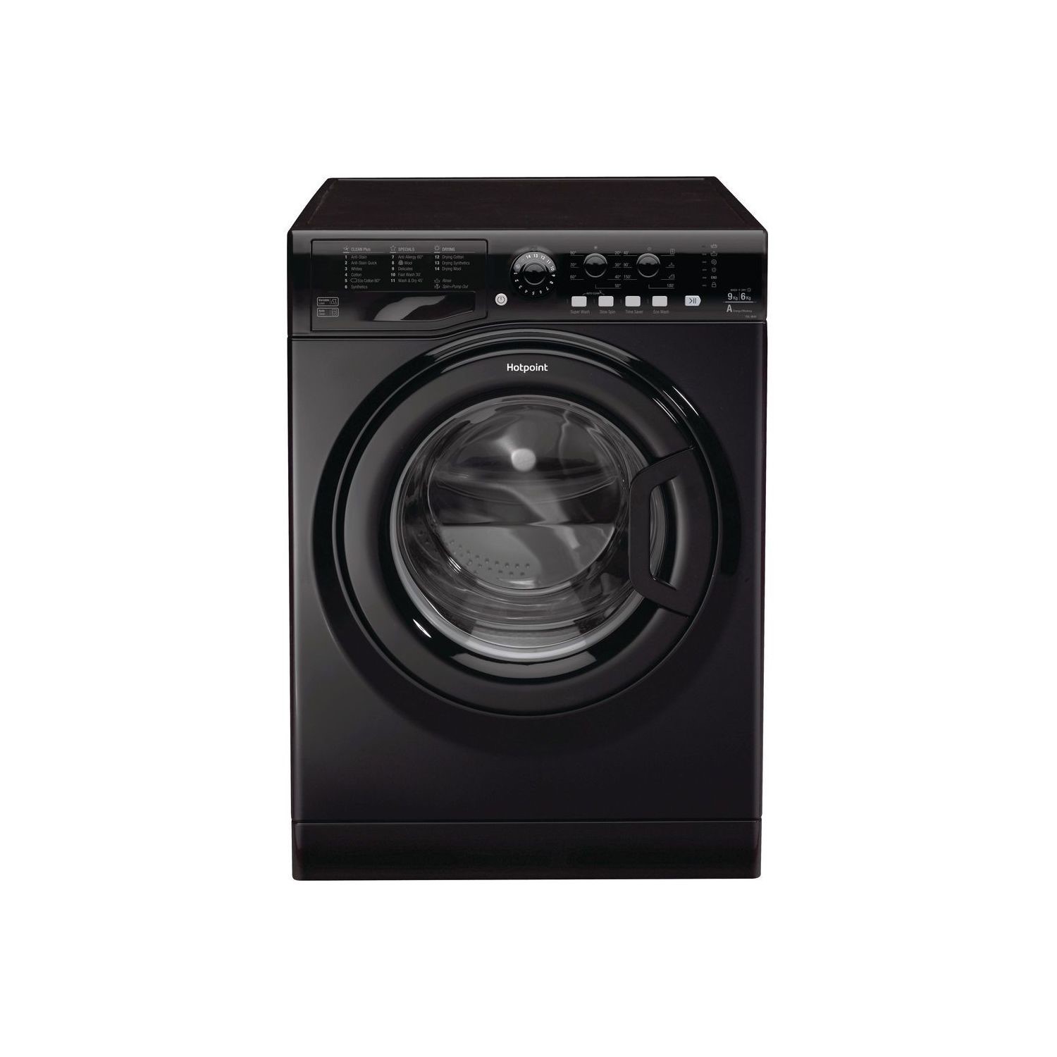 HOTPOINT FDL9640K 9kg Wash 6kg Dry 1400rpm Freestanding Washer Dryer Black
