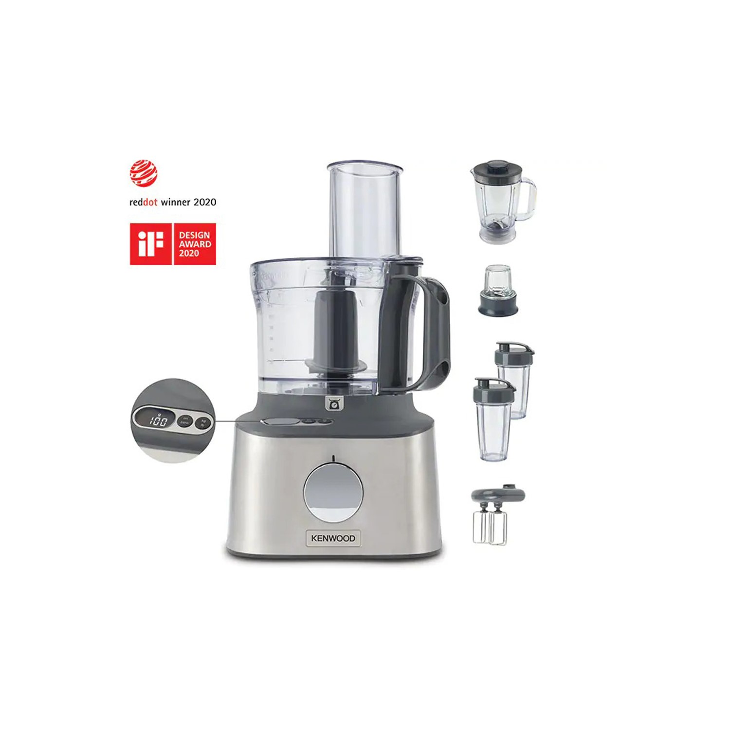Kenwood MultiPro Compact Food Processor with Scales - Stainless Steel