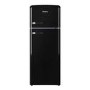 GRADE A2 - Amica FDR2213B 252 Litre Freestanding Fridge Freezer Retro Top Mount 70/30 Split A+ Energy Rating 60cm Wide - Black