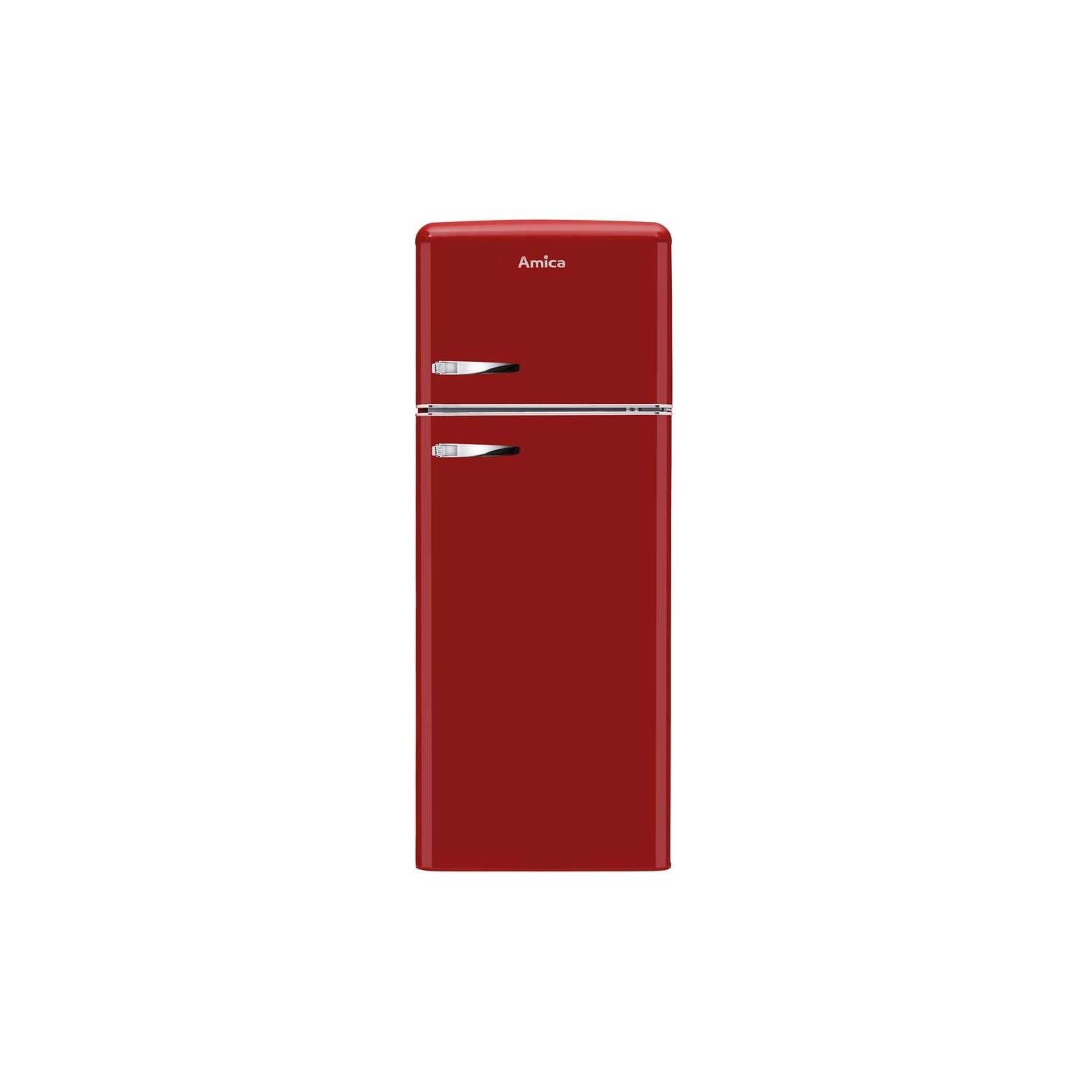 Refurbished Amica FDR2213R Freestanding 208 Litre 80/20 Fridge Freezer Red