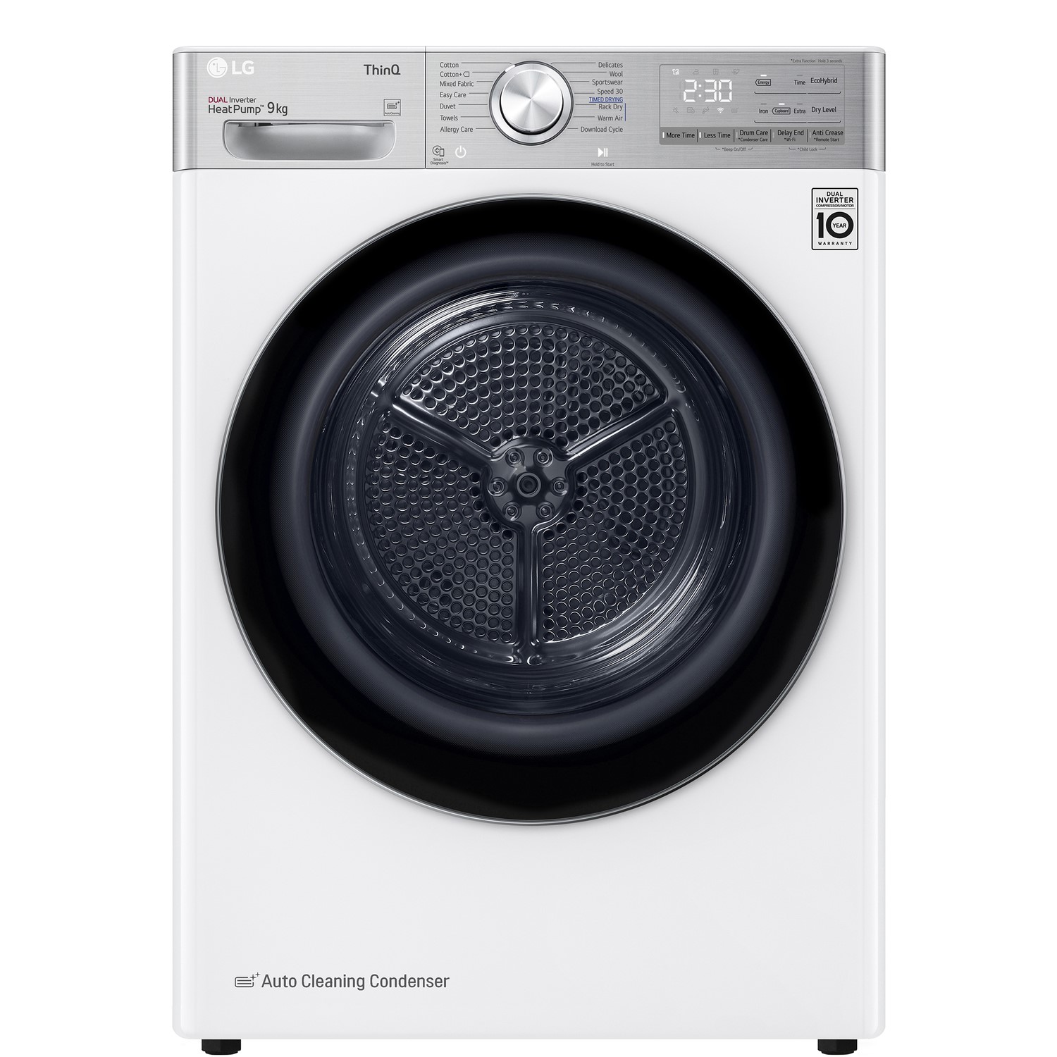 Refurbished LG EcoHybrid FDV1109W Freestanding Heat Pump 9KG Tumble Dryer White