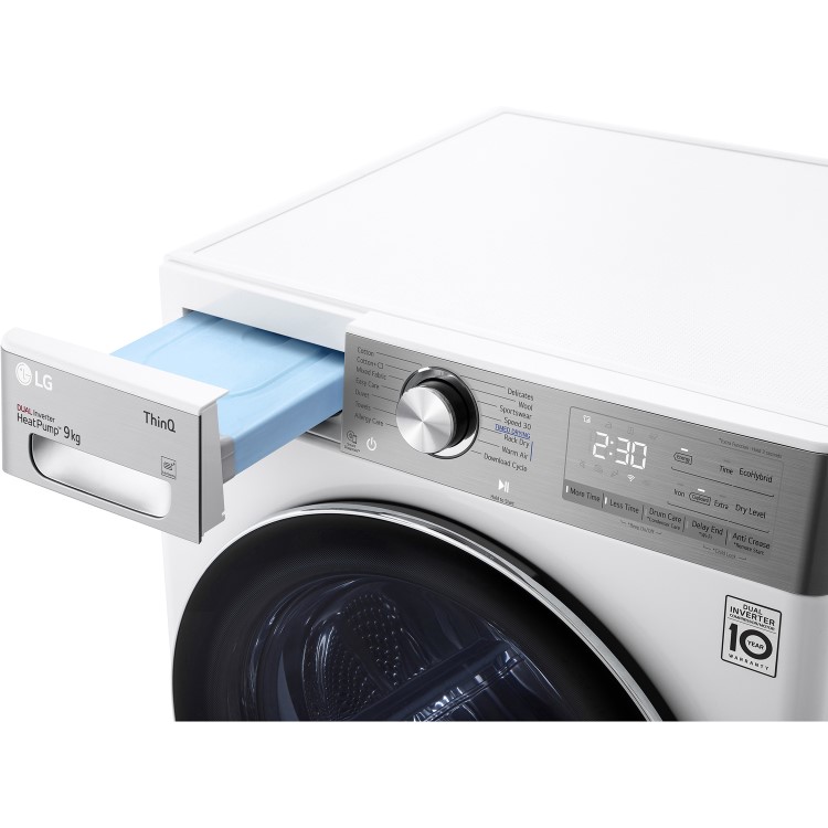 Refurbished LG EcoHybrid FDV1109W Freestanding Heat Pump 9KG Tumble Dryer White